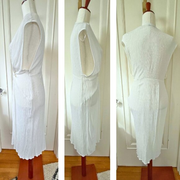 AMARYLLIS White Lightweight Knotted Beach Coverup Size M - Picture 3 of 7